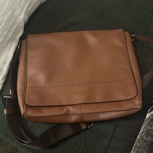 Coach Tan Leather Messenger Bag